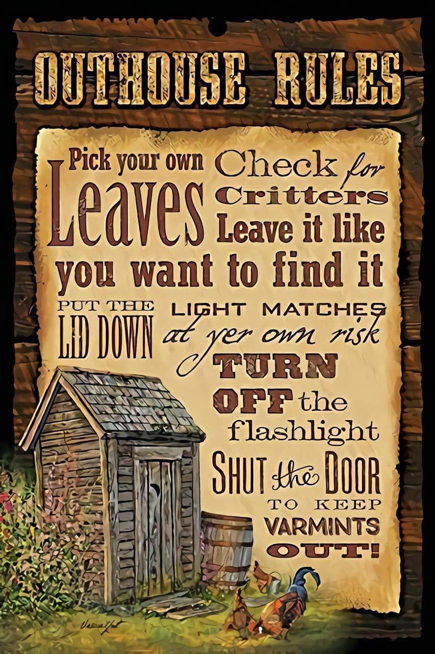 Home Bathroom Rules - Y1، لافتة معدنية عتيقة بتصميم قواعد