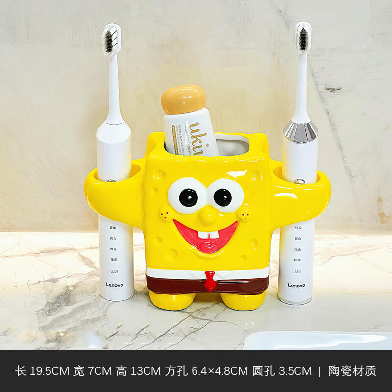 Home Goods Bathroom - حامل فرشاة أسنان كرتوني على شكل