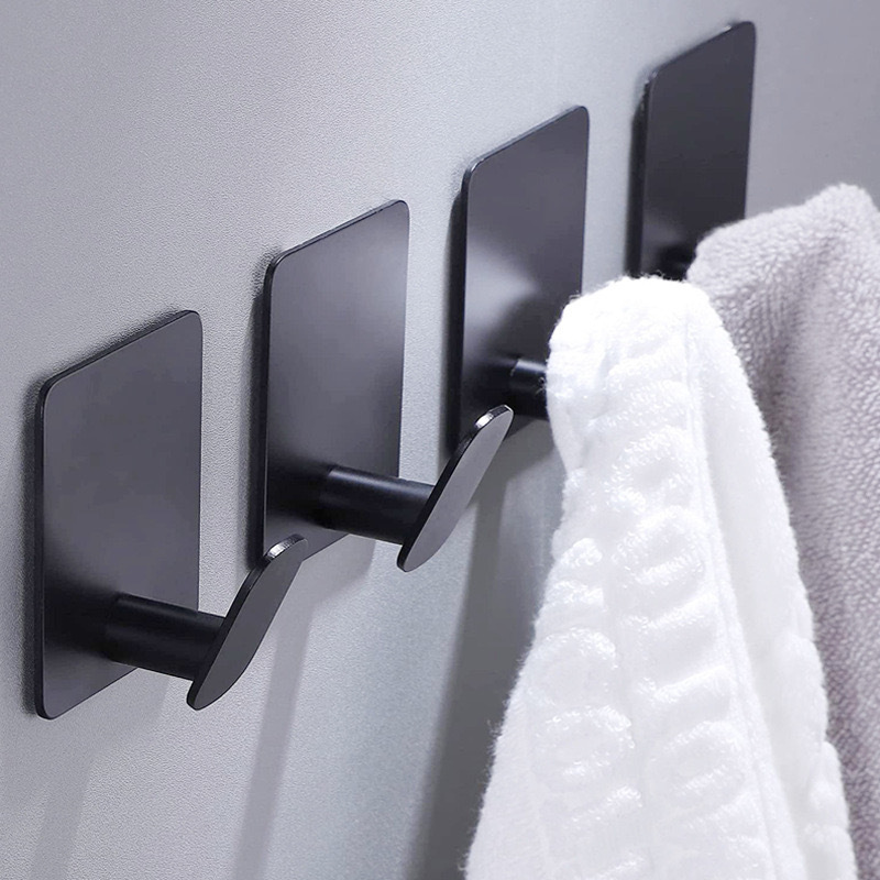 Robe Hook Adhesive - 4/1 قطعة خطافات حمام من الفولاذ