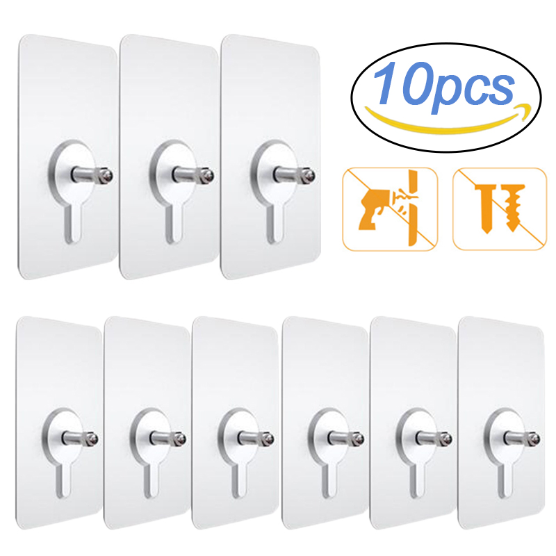 Robe Hook Adhesive - 10 قطعة الجرف لاصق جدار السنانير
