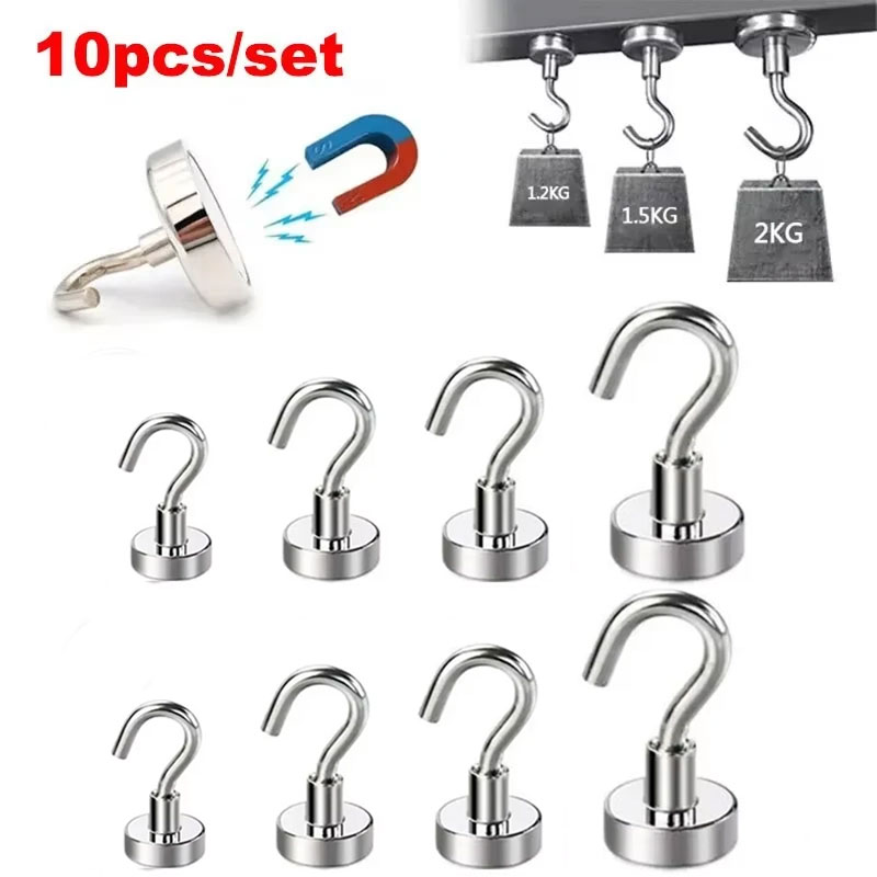 Home Bathroom Key - 10 قطعة السنانير المغناطيس القوي متعددة