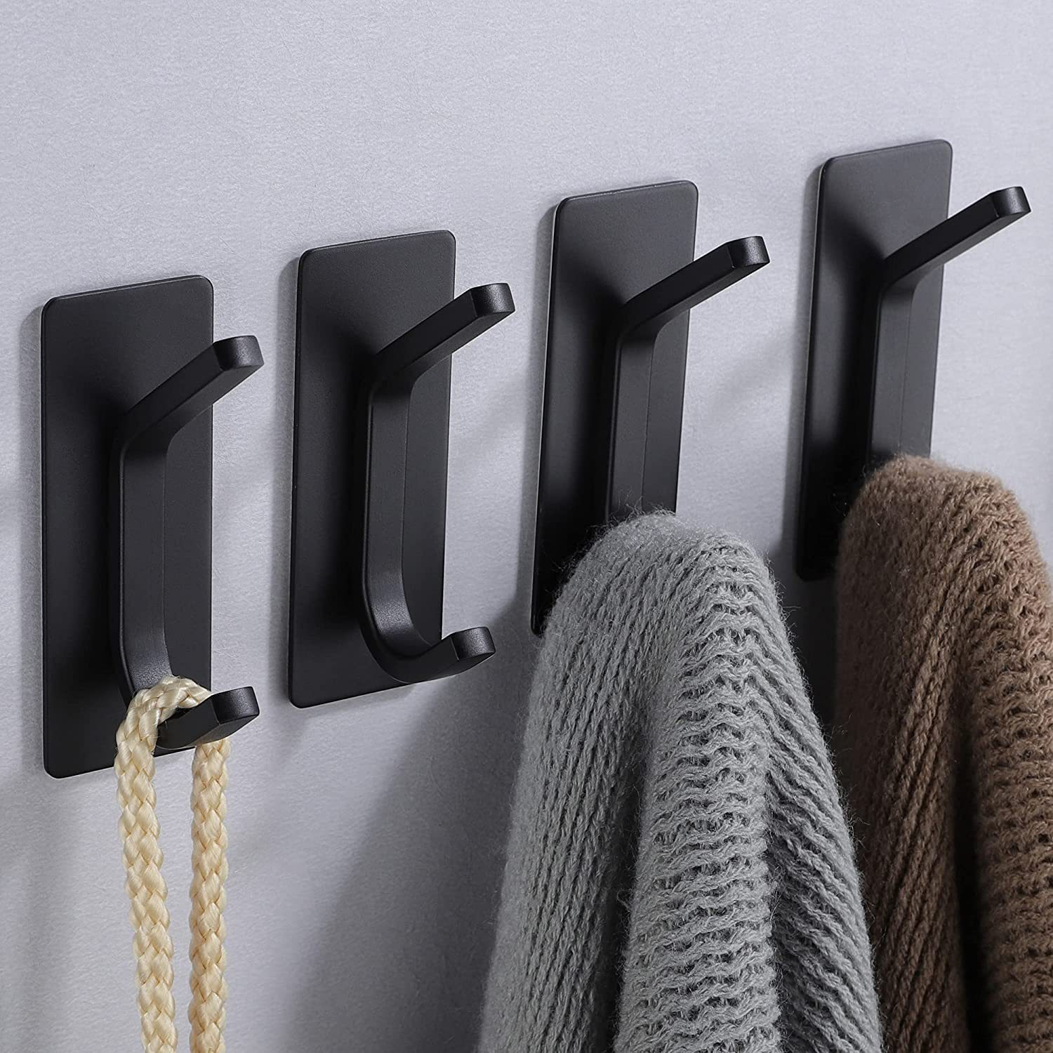 Robe Hook Adhesive - 4/1 قطعة متعددة الأغراض جدار السنانير