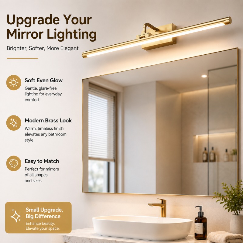 Home Bathroom Vanity - مصباح مرآة LED عتيق الطراز بطول