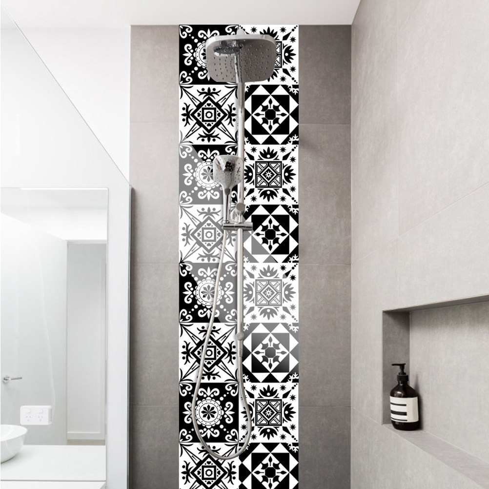 Home Bathroom Tiles - 10 قطع من ملصقات الحائط للديكور