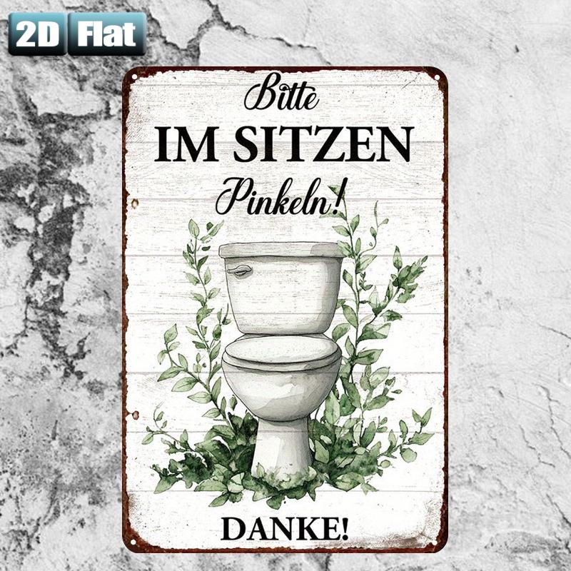 Home Bathroom Rules - لافتة معدنية بتصميم ريترو بعبارة 