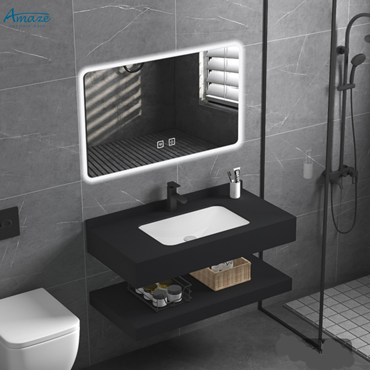 Home Bathroom Vanity - خزانة حمام متينة ذات طبقتين مثبتة