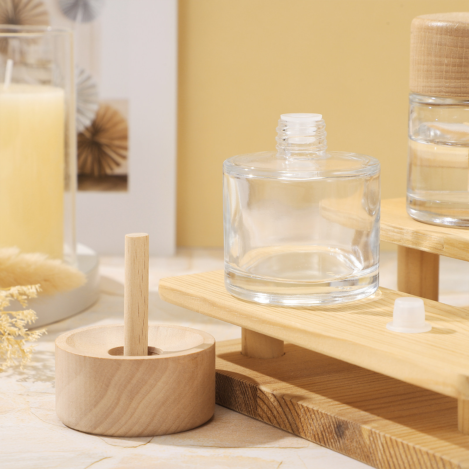 Home Bathroom Glass - زجاجتان ناشرتان للعطر سعة 50 مل،