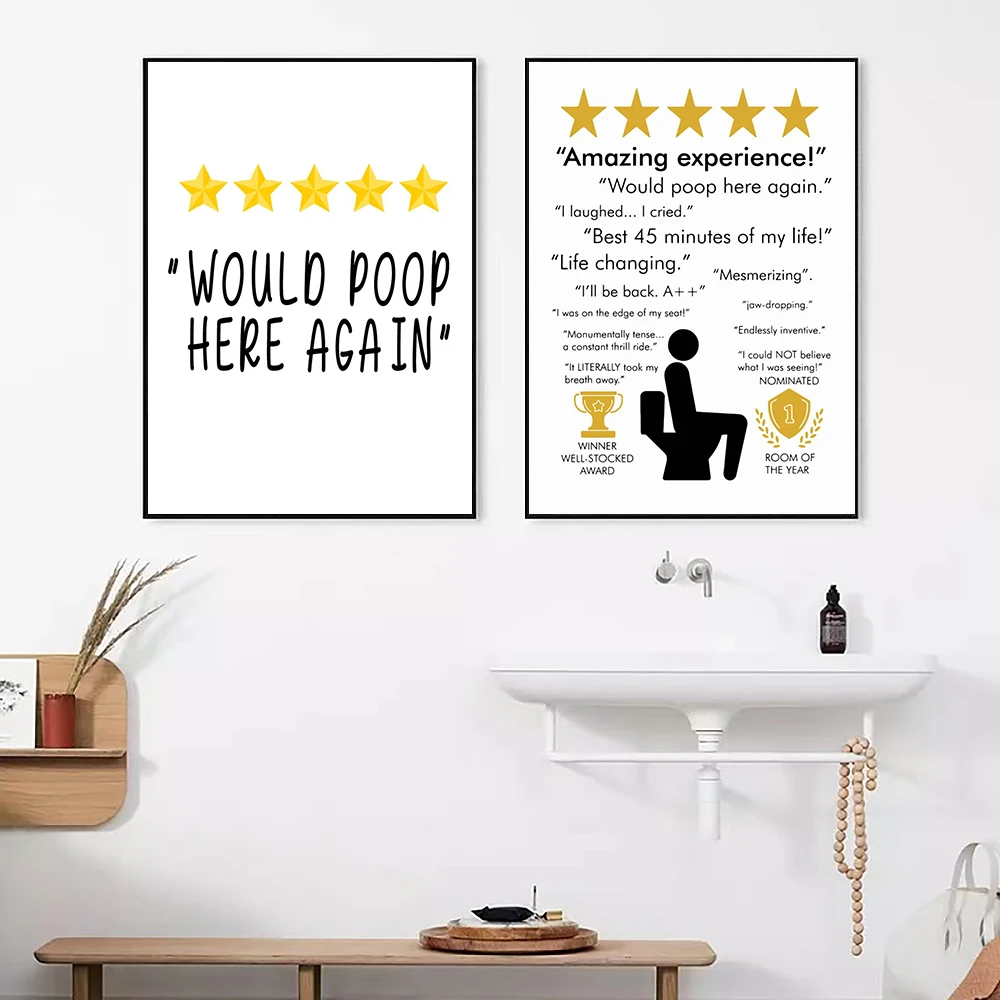 لوحة قماش تواليت لديكور المنزل - مراجعة Home Bathroom Rules وسعره