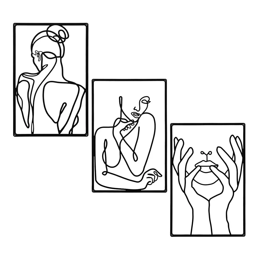 ديكور حائط رسم خط تجريدي ، فن  - مراجعة Home Goods Bathroom وسعره