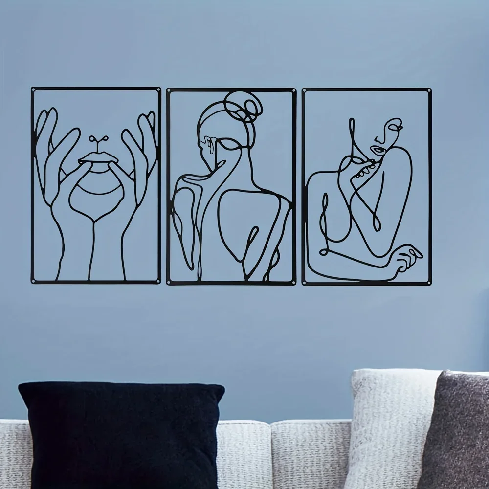 ديكور حائط رسم خط تجريدي ، فن  - مراجعة Home Goods Bathroom وسعره