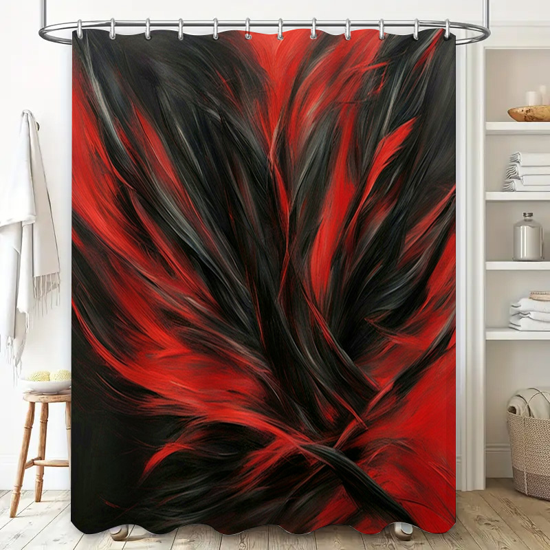 ستارة دش مطبوعة تجريدية باللون - مراجعة Home Bathroom Ideas وسعره
