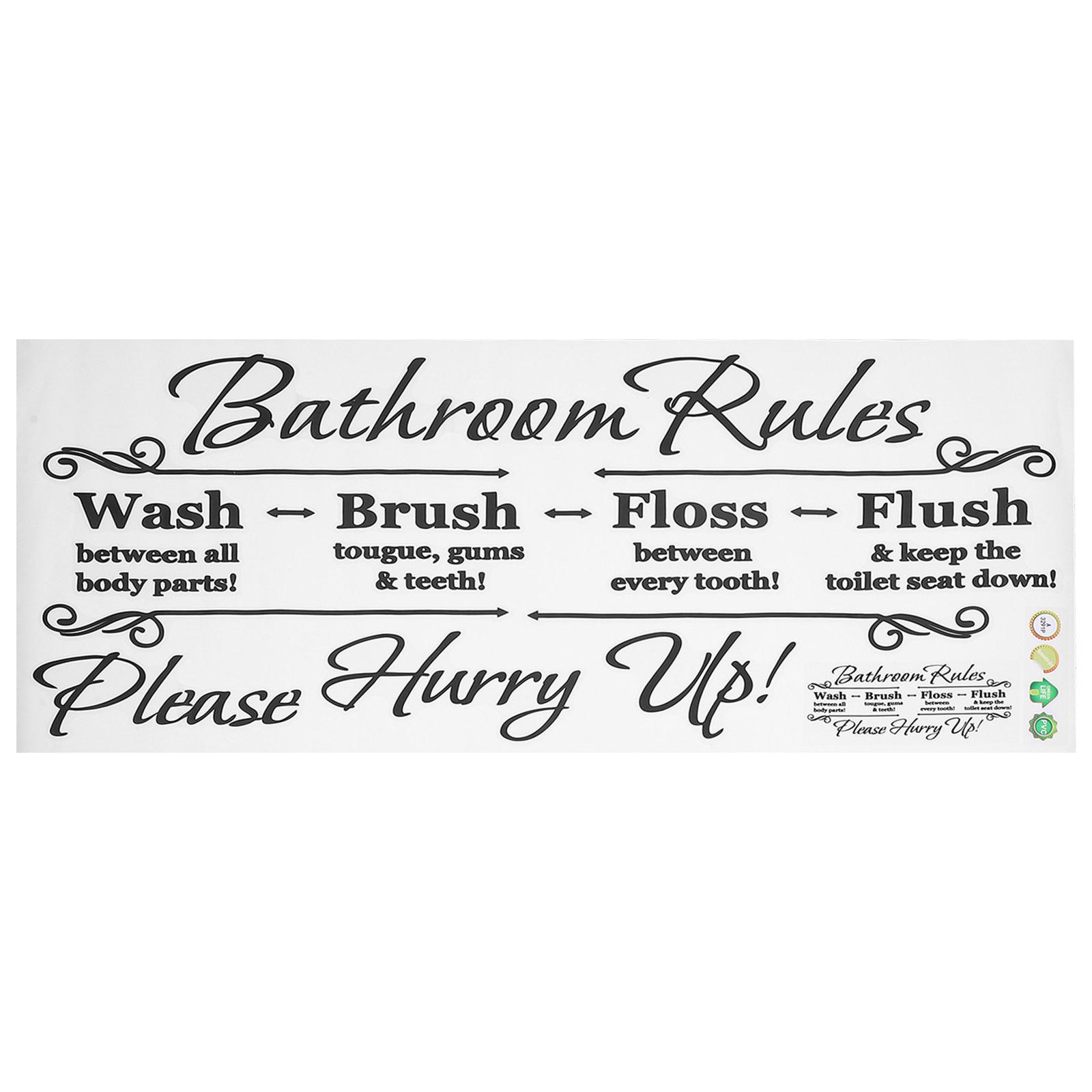 ملصق حائط لقواعد الحمام قابل ل - مراجعة Home Bathroom Rules وسعره