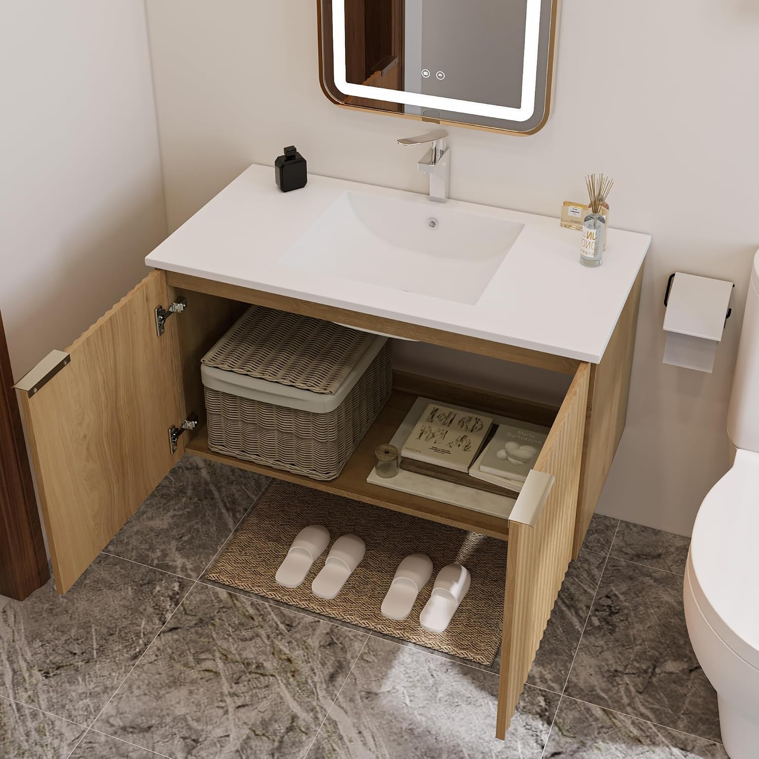 وحدة حمام عصرية معلقة على الحا - مراجعة Home In Bathroom وسعره