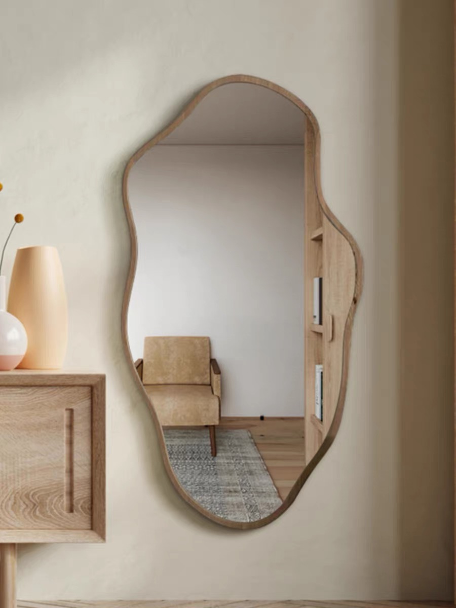 مرآة حائط خشبية غير منتظمة الش - مراجعة Home Bathroom Glass وسعره