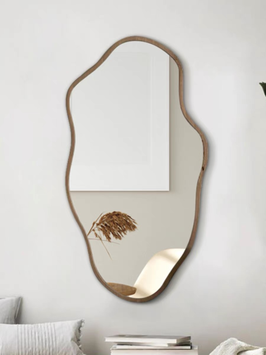 مرآة حائط خشبية غير منتظمة الش - مراجعة Home Bathroom Glass وسعره