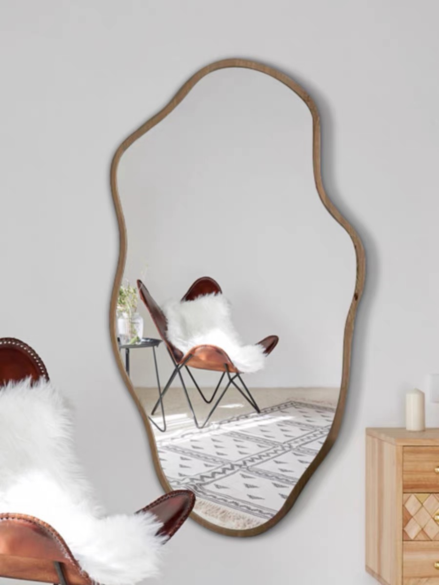 مرآة حائط خشبية غير منتظمة الش - مراجعة Home Bathroom Glass وسعره