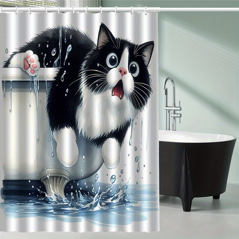 ستارة حمام بتصميم قطة مضحكة تق - مراجعة Home Bathroom Ideas وسعره