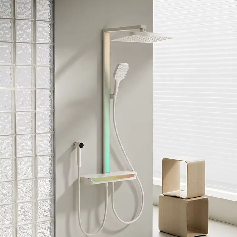 طقم دش رقمي نحاسي بتصميم شلال، - مراجعة Home In Bathroom وسعره