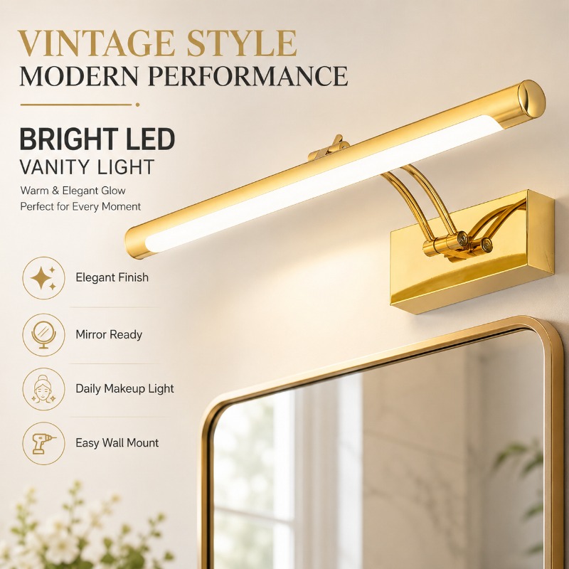 مصباح مرآة LED عتيق الطراز بطو - مراجعة Home Bathroom Vanity وسعره