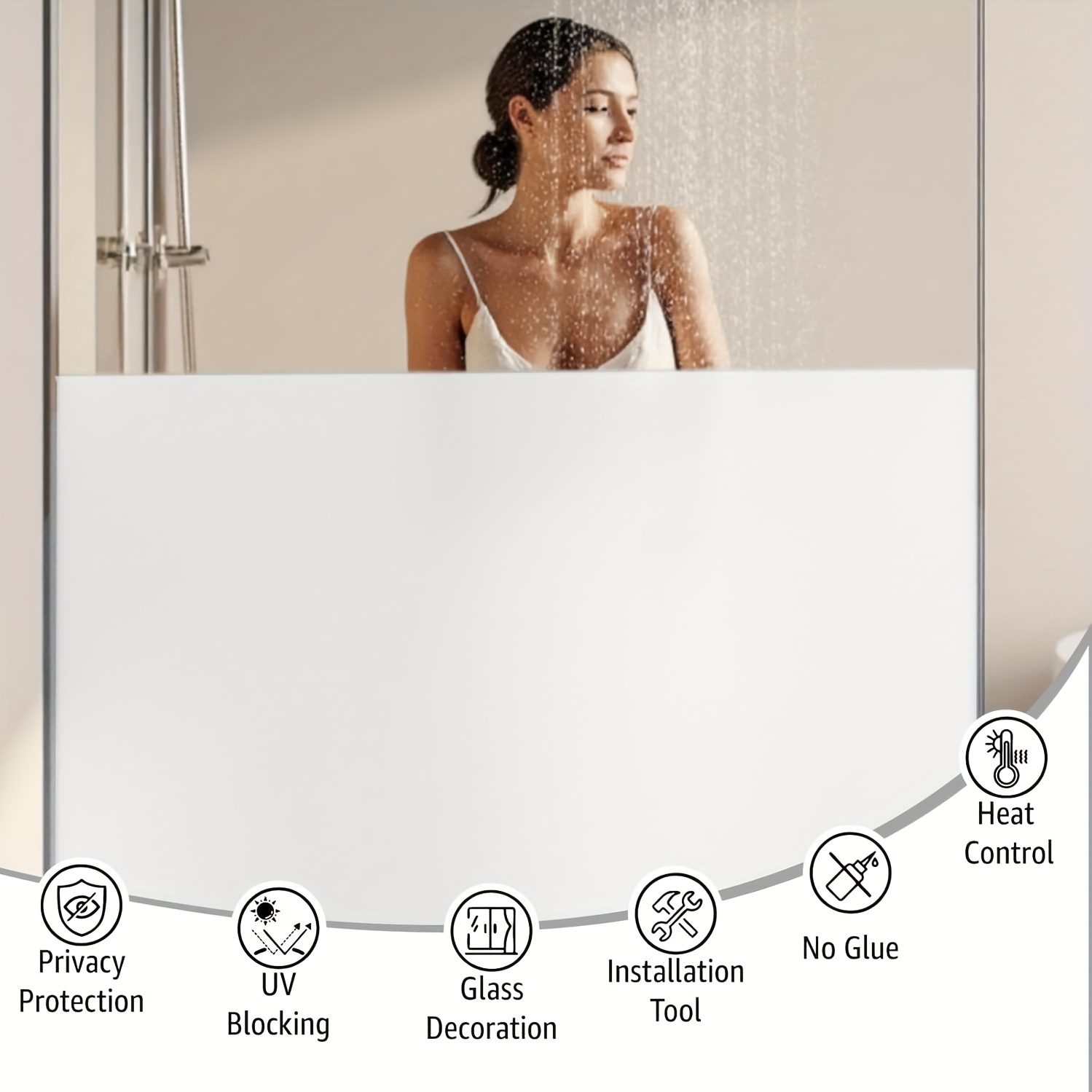 فيلم نوافذ أبيض مطفي للخصوصية، - مراجعة Home Bathroom Glass وسعره