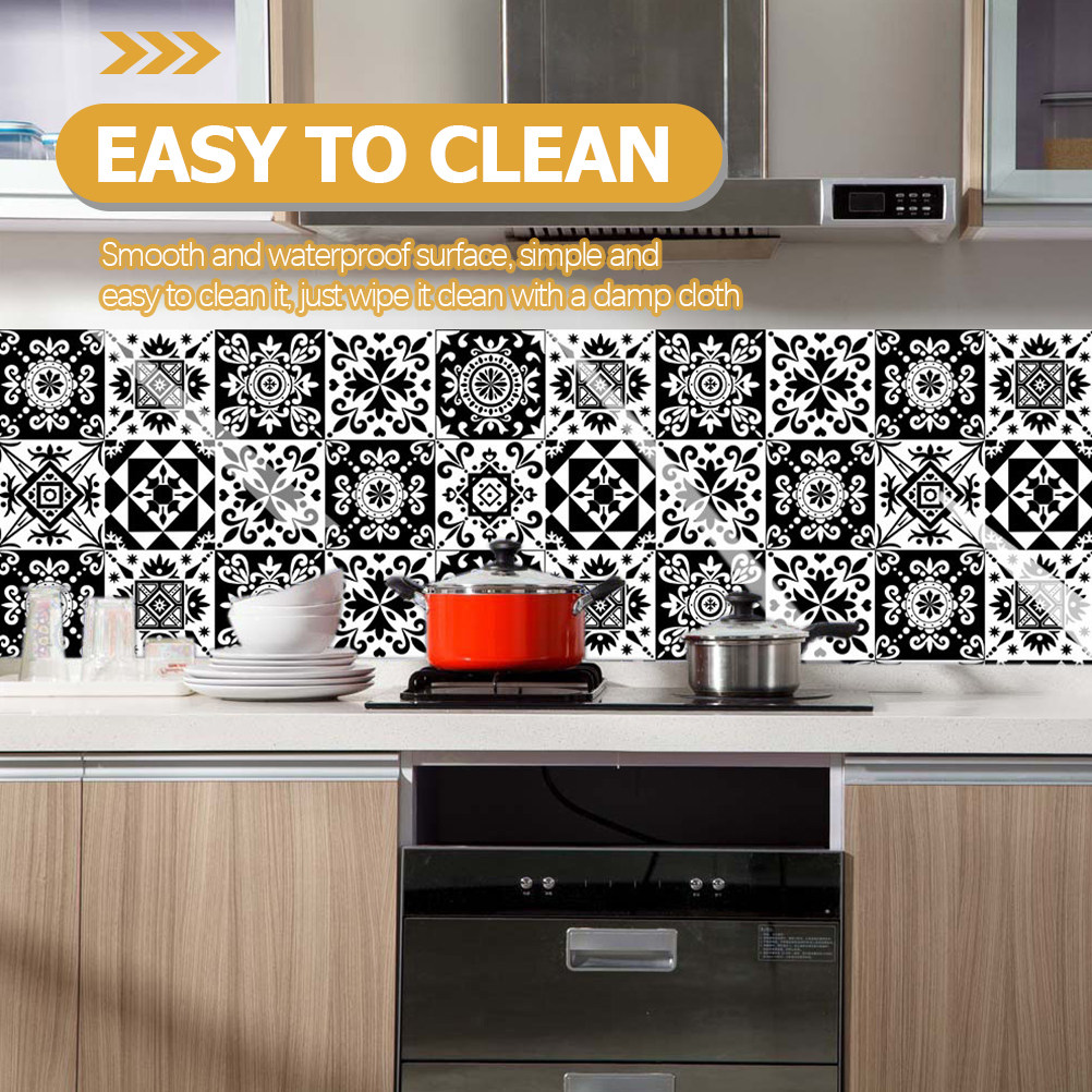 10 قطع من ملصقات الحائط للديكو - مراجعة Home Bathroom Tiles وسعره