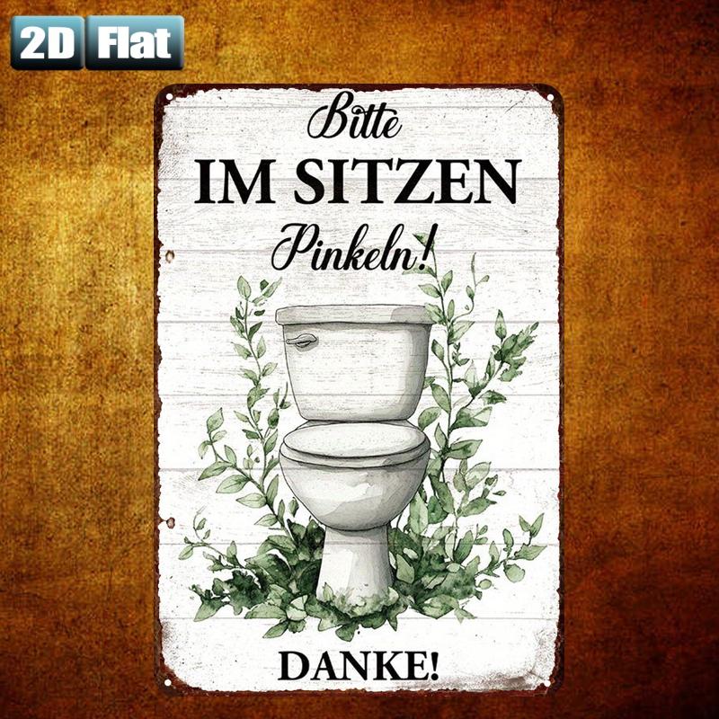 لافتة معدنية بتصميم ريترو بعبا - مراجعة Home Bathroom Rules وسعره
