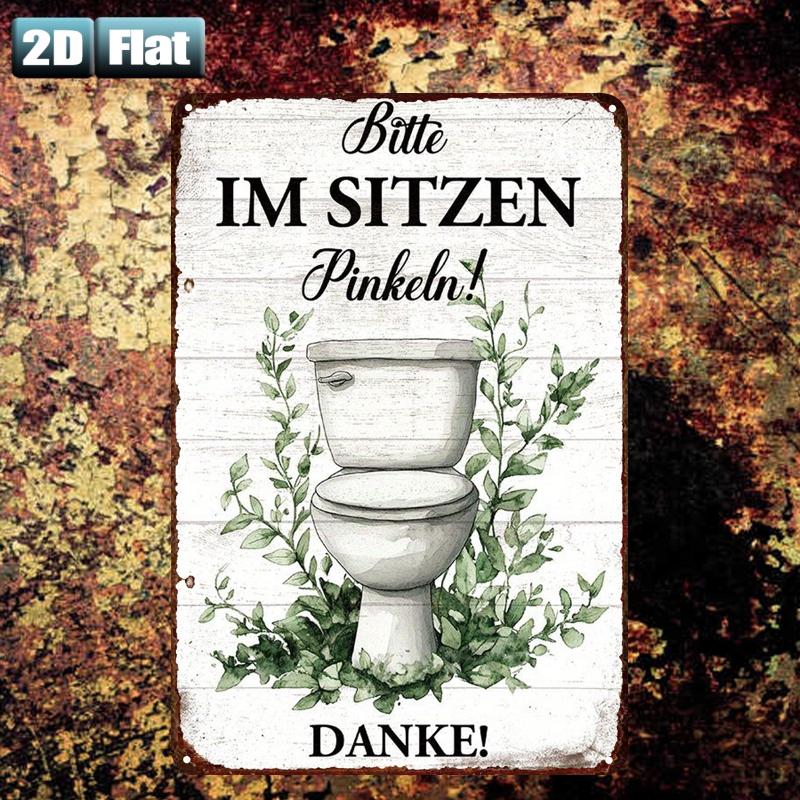 لافتة معدنية بتصميم ريترو بعبا - مراجعة Home Bathroom Rules وسعره