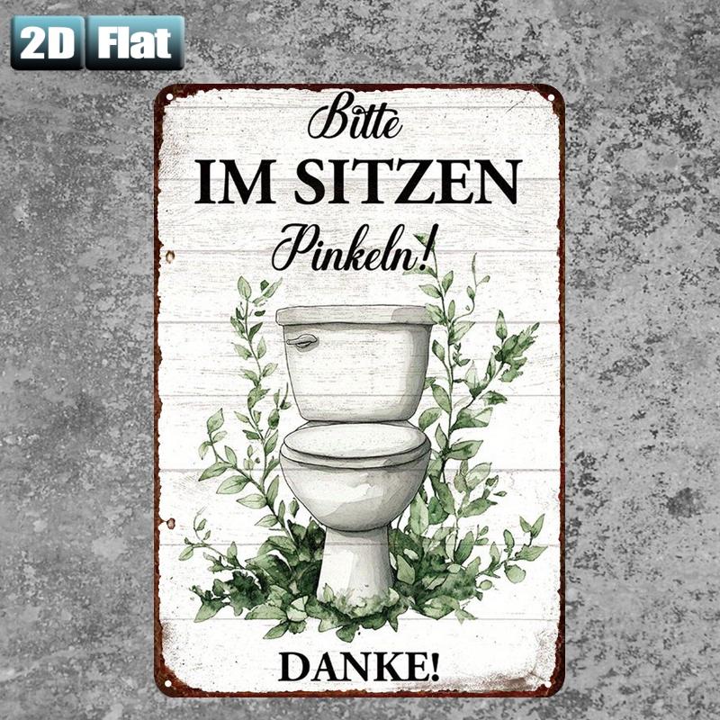لافتة معدنية بتصميم ريترو بعبا - مراجعة Home Bathroom Rules وسعره