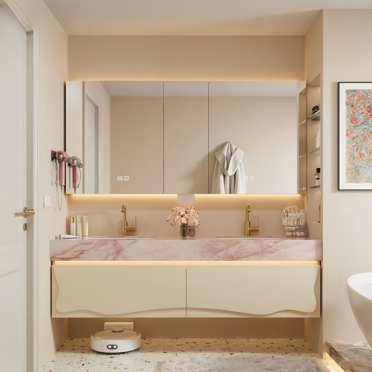حوض حمام مستطيل من الرخام، حوض - مراجعة Home Bathroom Vanity وسعره