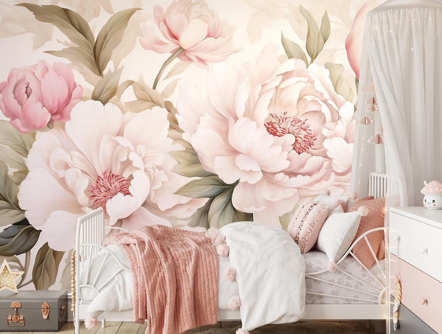 ورق جدران أنيق بتصميم زهور الف - مراجعة Home Bathroom Vanity وسعره